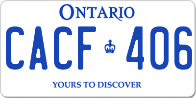 ON license plate CACF406