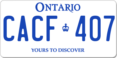 ON license plate CACF407