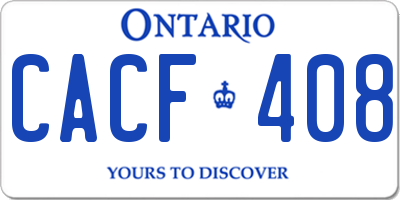 ON license plate CACF408