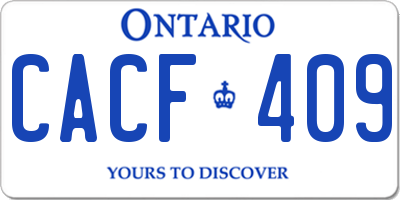 ON license plate CACF409