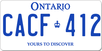 ON license plate CACF412