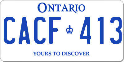 ON license plate CACF413