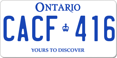 ON license plate CACF416