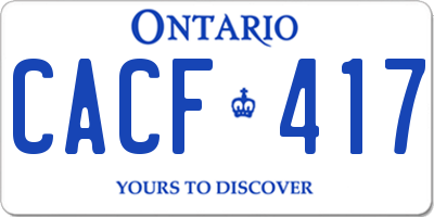 ON license plate CACF417