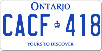 ON license plate CACF418