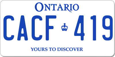 ON license plate CACF419