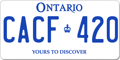 ON license plate CACF420