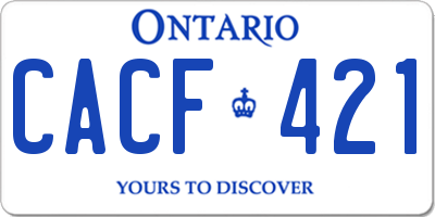 ON license plate CACF421