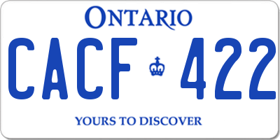 ON license plate CACF422