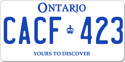 ON license plate CACF423