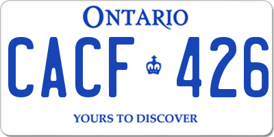 ON license plate CACF426