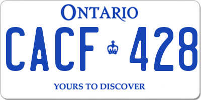 ON license plate CACF428