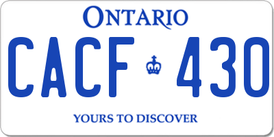 ON license plate CACF430