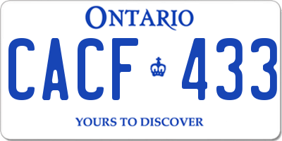 ON license plate CACF433