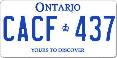 ON license plate CACF437