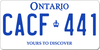 ON license plate CACF441