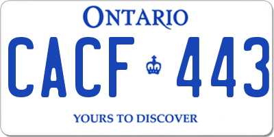 ON license plate CACF443