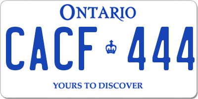 ON license plate CACF444