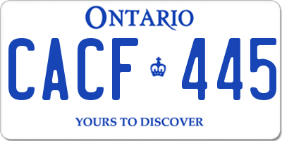 ON license plate CACF445