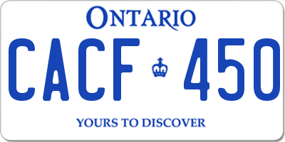 ON license plate CACF450