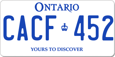 ON license plate CACF452