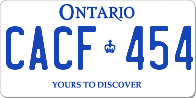 ON license plate CACF454