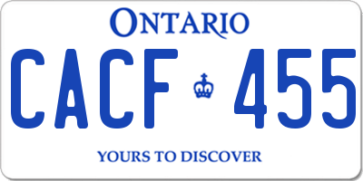 ON license plate CACF455