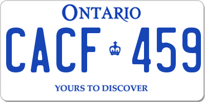 ON license plate CACF459