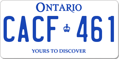 ON license plate CACF461