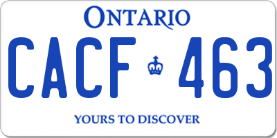 ON license plate CACF463