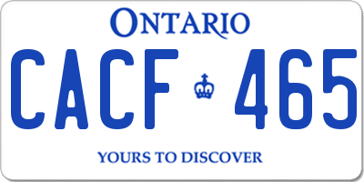 ON license plate CACF465