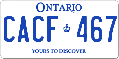 ON license plate CACF467