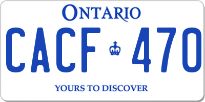 ON license plate CACF470