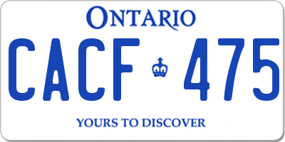 ON license plate CACF475