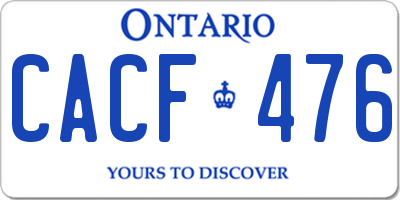 ON license plate CACF476