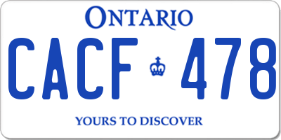 ON license plate CACF478