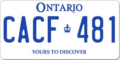 ON license plate CACF481