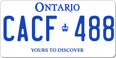 ON license plate CACF488