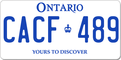 ON license plate CACF489