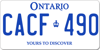 ON license plate CACF490