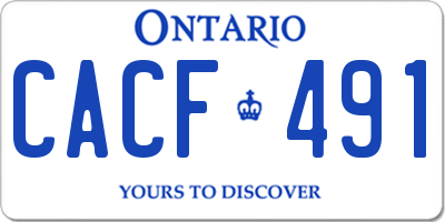 ON license plate CACF491