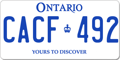 ON license plate CACF492