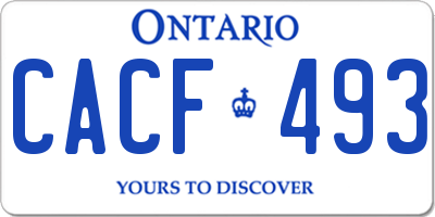 ON license plate CACF493