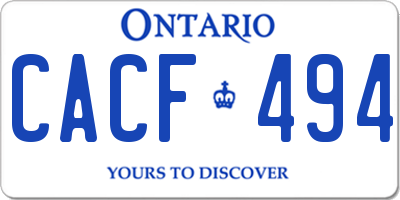 ON license plate CACF494