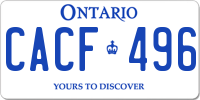 ON license plate CACF496