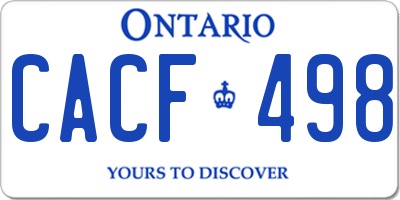 ON license plate CACF498