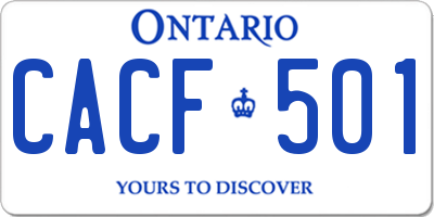 ON license plate CACF501