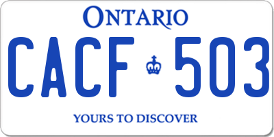 ON license plate CACF503