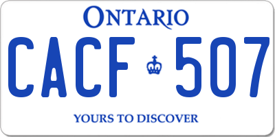 ON license plate CACF507