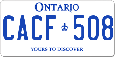 ON license plate CACF508